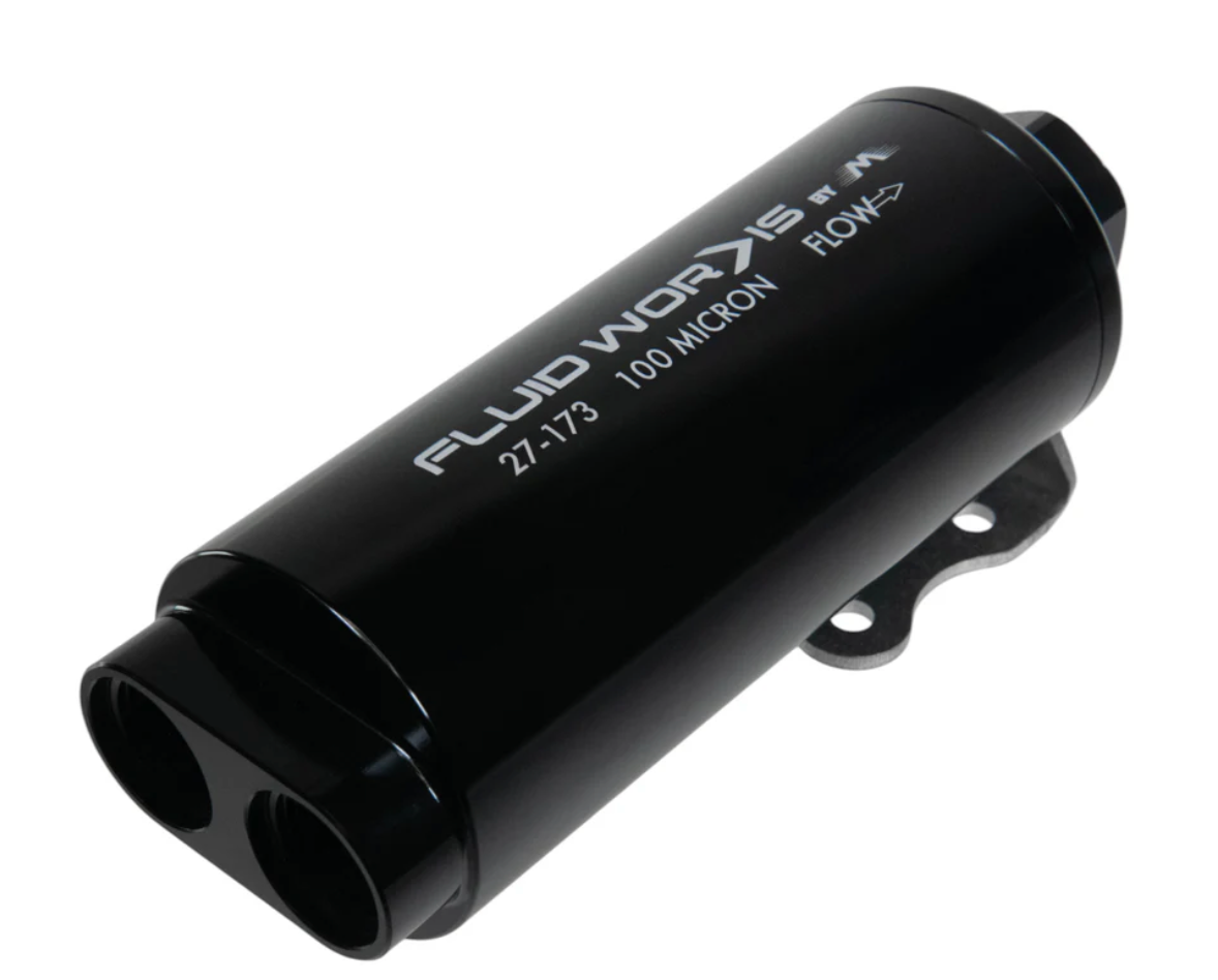 Fluidworks Dual Inlet 12GPM Pre Fuel Filter w/ Mount (100 Micron) 27-173